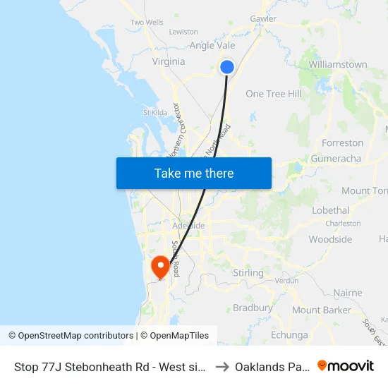 Stop 77J Stebonheath Rd - West side to Oaklands Park map