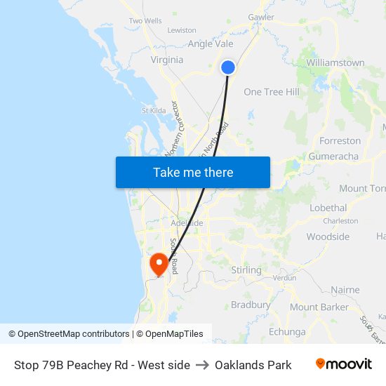 Stop 79B Peachey Rd - West side to Oaklands Park map