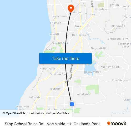 Stop School Bains Rd - North side to Oaklands Park map