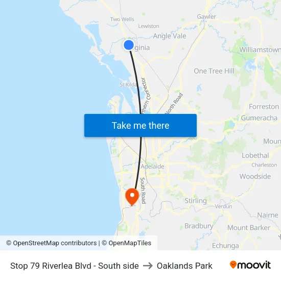 Stop 79 Riverlea Blvd - South side to Oaklands Park map