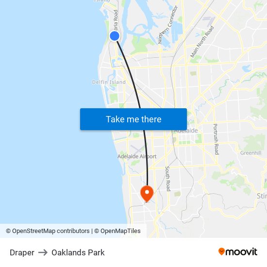 Draper to Oaklands Park map