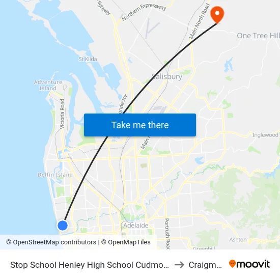 Stop School Henley High School Cudmore Tce to Craigmore map
