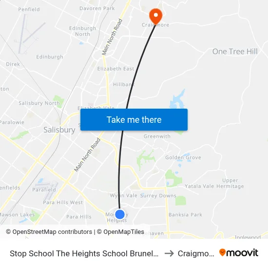 Stop School The Heights School Brunel Dr to Craigmore map