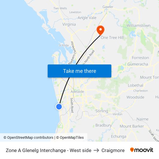 Zone A Colley Tce - West side to Craigmore map