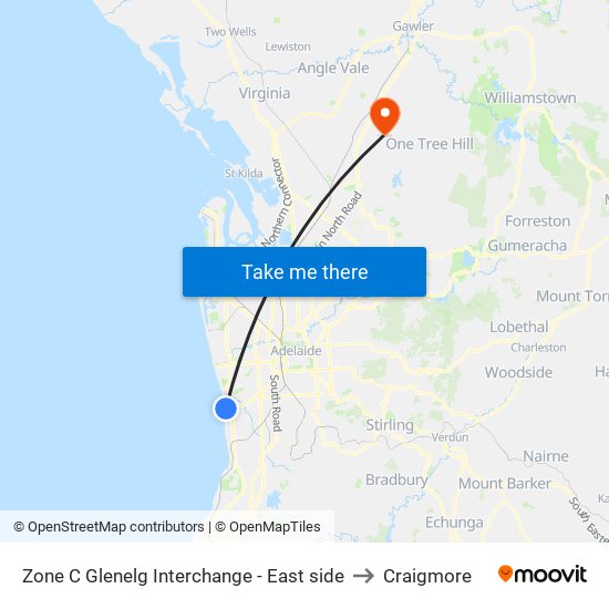 Zone C Colley Tce - East side to Craigmore map