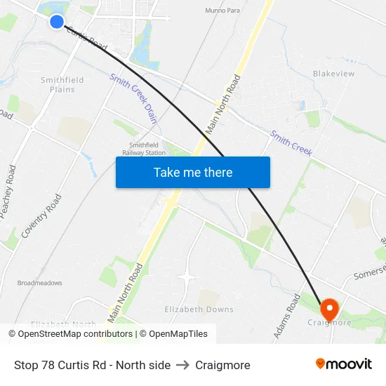 Stop 78 Curtis Rd - North side to Craigmore map