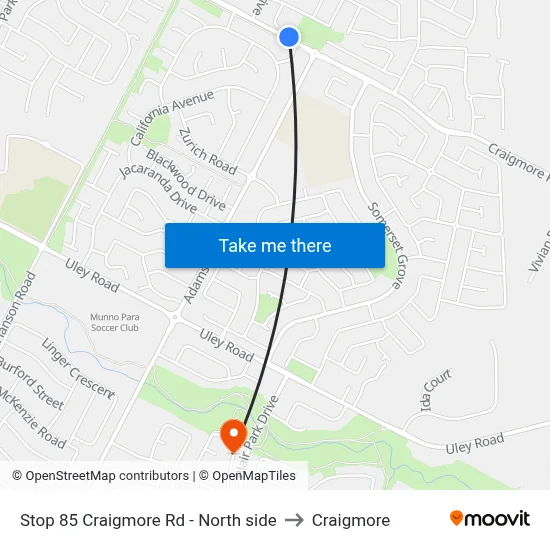 Stop 85 Craigmore Rd - North side to Craigmore map