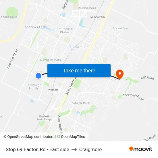 Stop 69 Easton Rd - East side to Craigmore map