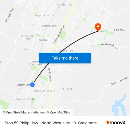 Stop 59 Philip Hwy - North West side to Craigmore map