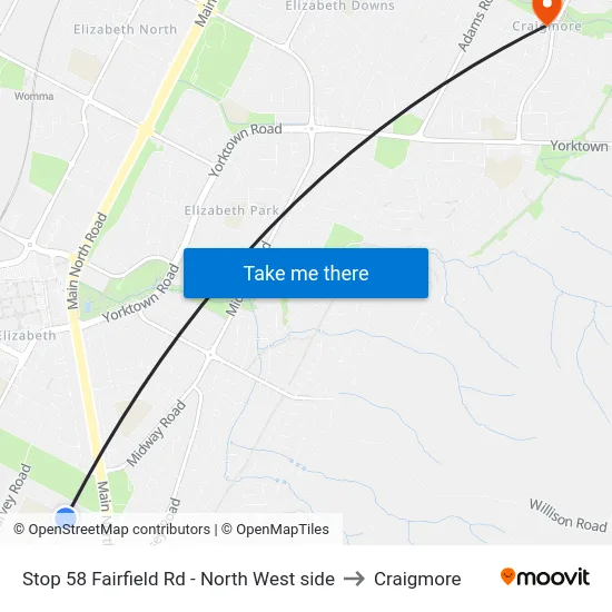 Stop 58 Fairfield Rd - North West side to Craigmore map