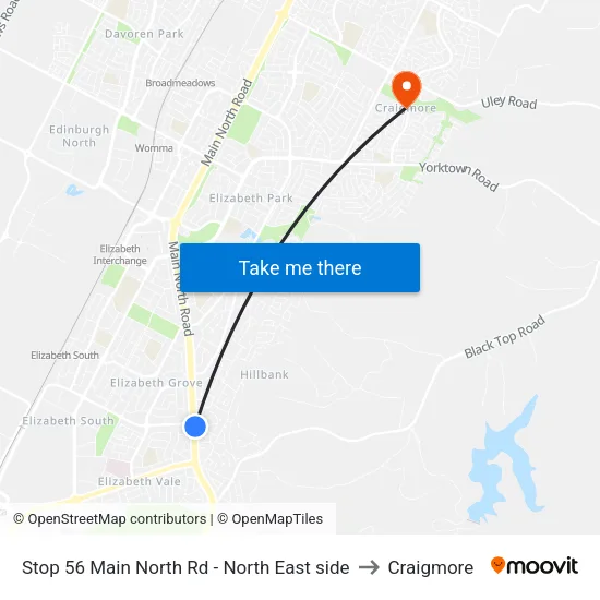 Stop 56 Main North Rd - North East side to Craigmore map
