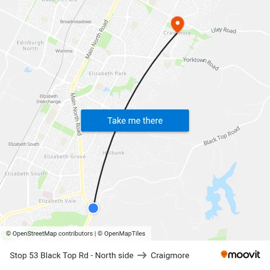 Stop 53 Black Top Rd - North side to Craigmore map