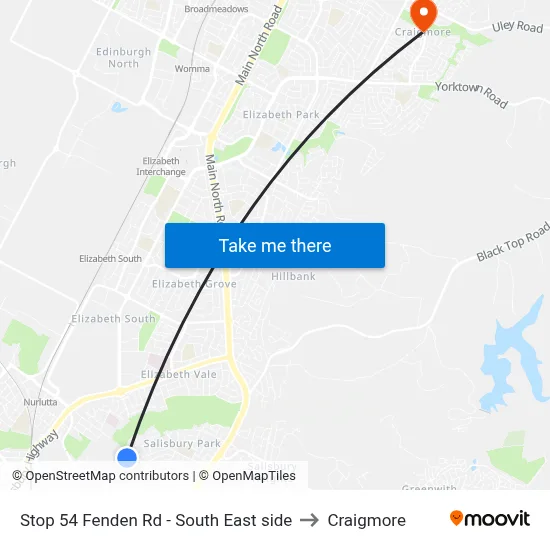 Stop 54 Fenden Rd - South East side to Craigmore map