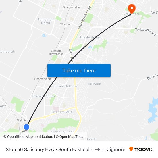 Stop 50 Salisbury Hwy - South East side to Craigmore map