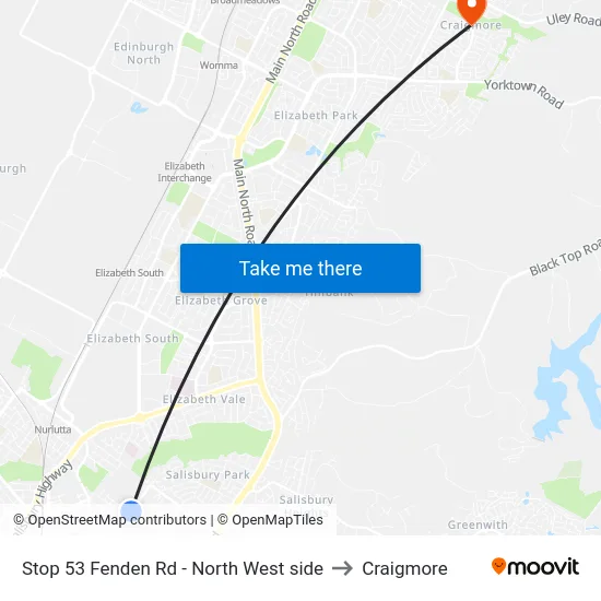 Stop 53 Fenden Rd - North West side to Craigmore map
