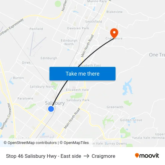 Stop 46 Salisbury Hwy - East side to Craigmore map