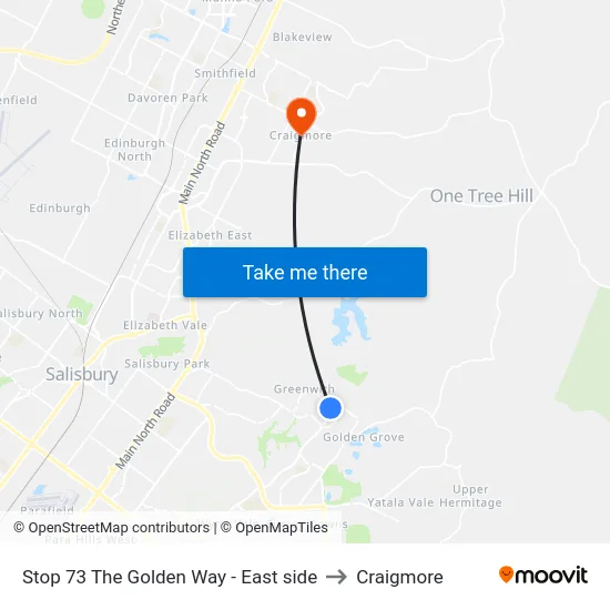 Stop 73 The Golden Way - East side to Craigmore map