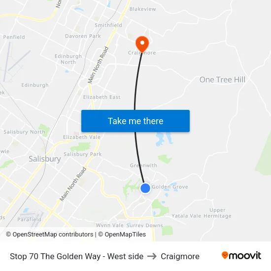 Stop 70 The Golden Way - West side to Craigmore map