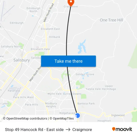Stop 49 Hancock Rd - East side to Craigmore map