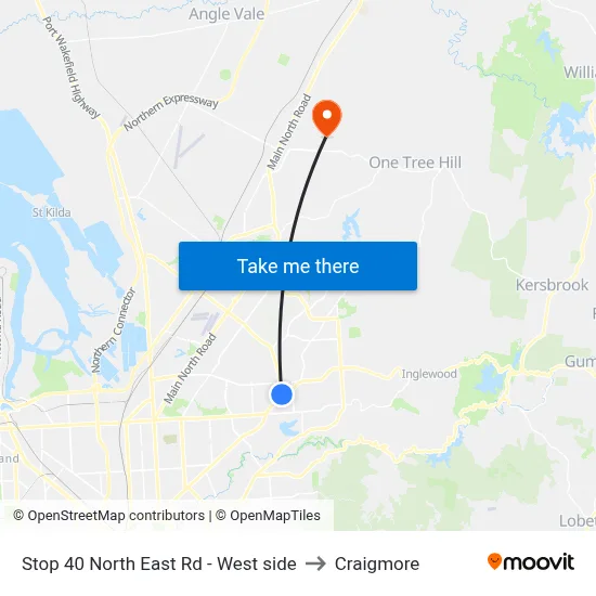 Stop 40 North East Rd - West side to Craigmore map