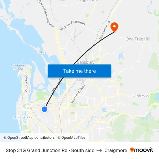 Stop 31G Grand Junction Rd - South side to Craigmore map