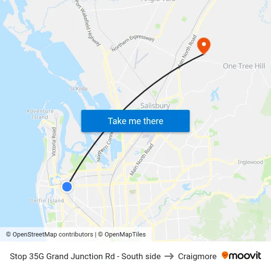 Stop 35G Grand Junction Rd - South side to Craigmore map