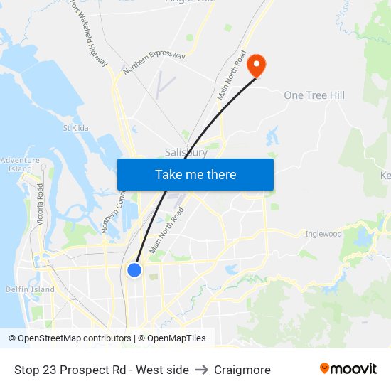 Stop 23 Prospect Rd - West side to Craigmore map