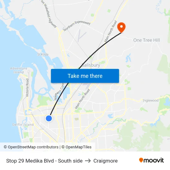 Stop 29 Medika Blvd - South side to Craigmore map