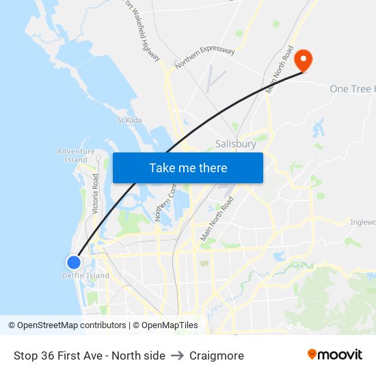 Stop 36 First Ave - North side to Craigmore map