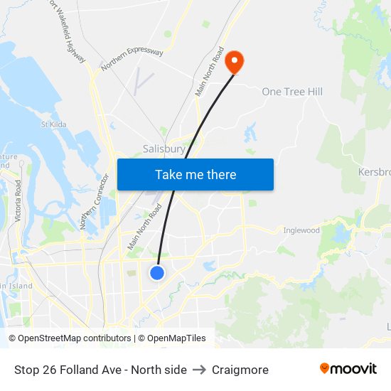 Stop 26 Folland Ave - North side to Craigmore map