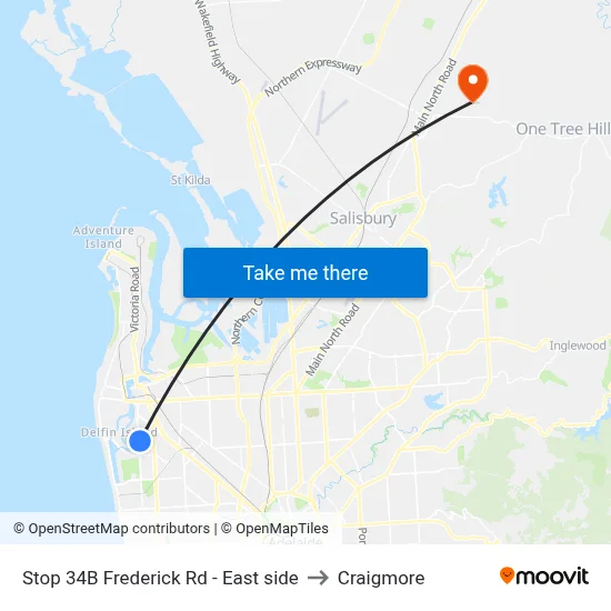 Stop 34B Frederick Rd - East side to Craigmore map