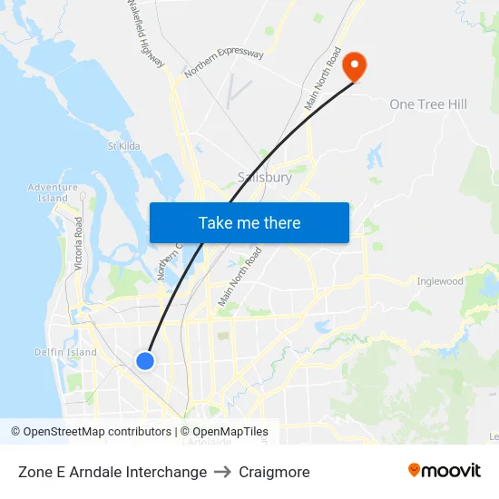 Zone E Arndale Interchange to Craigmore map