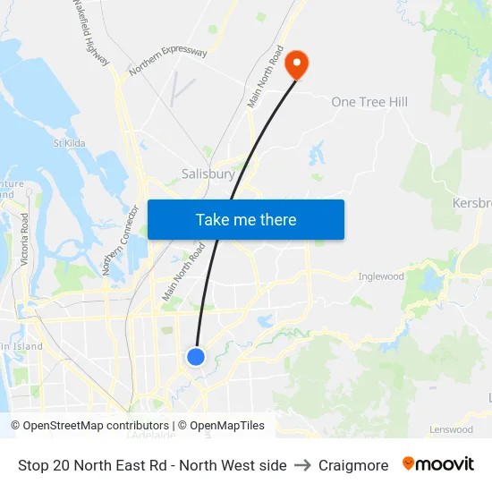 Stop 20 North East Rd - North West side to Craigmore map