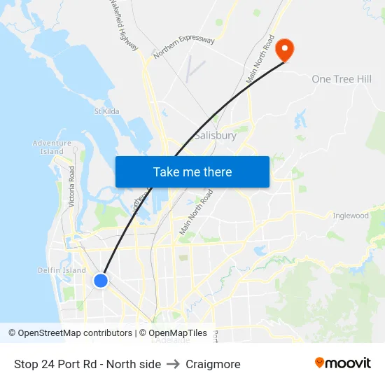 Stop 24 Port Rd - North side to Craigmore map