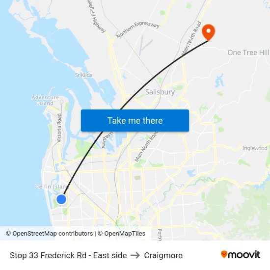 Stop 33 Frederick Rd - East side to Craigmore map