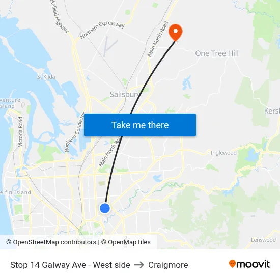 Stop 14 Galway Ave - West side to Craigmore map