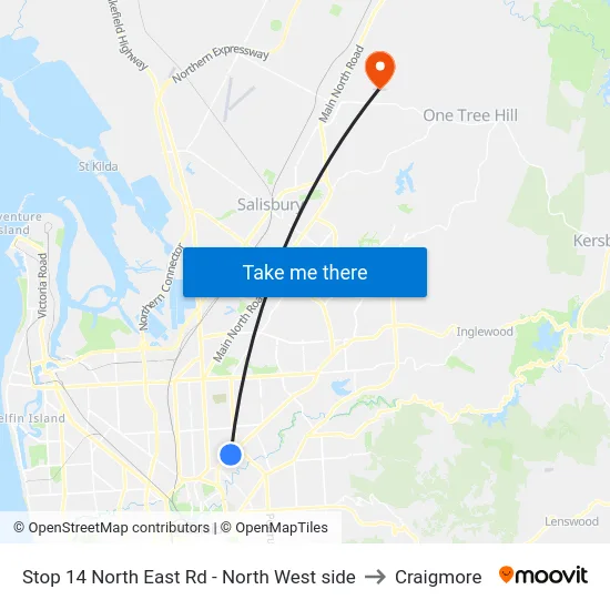 Stop 14 North East Rd - North West side to Craigmore map