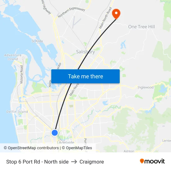 Stop 6 Port Rd - North side to Craigmore map