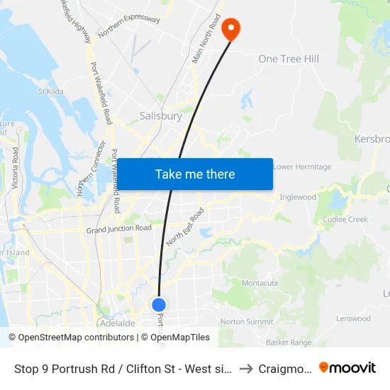 Stop 9 Portrush Rd / Clifton St - West side to Craigmore map