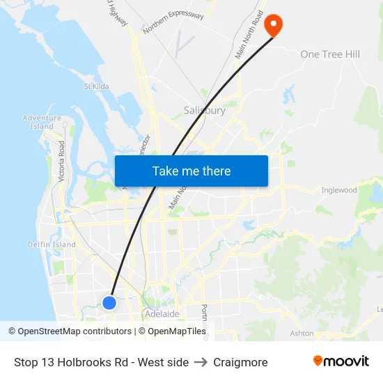 Stop 13 Holbrooks Rd - West side to Craigmore map
