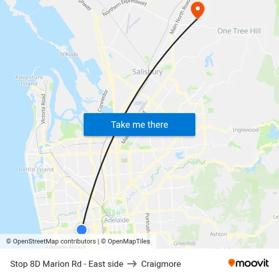 Stop 8D Marion Rd - East side to Craigmore map