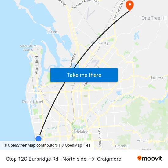 Stop 12C Burbridge Rd - North side to Craigmore map