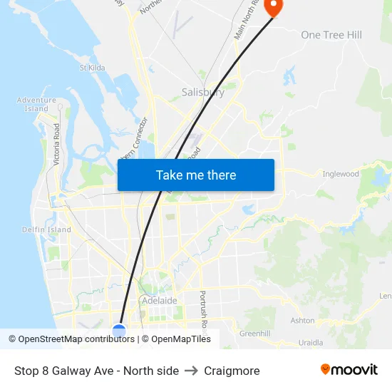 Stop 8 Galway Ave - North side to Craigmore map
