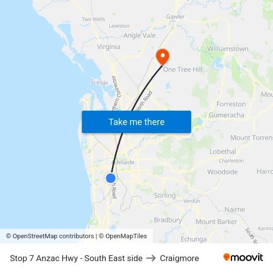 Stop 7 Anzac Hwy - South East side to Craigmore map