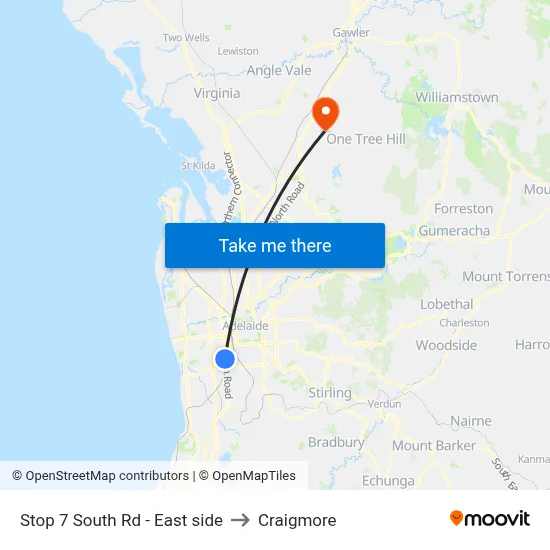 Stop 7 South Rd - East side to Craigmore map