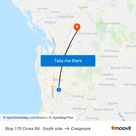 Stop 170 Cross Rd - South side to Craigmore map