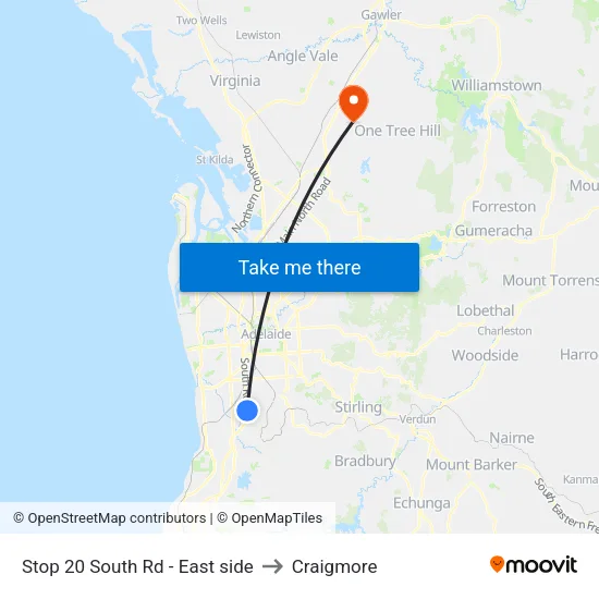 Stop 20 South Rd - East side to Craigmore map