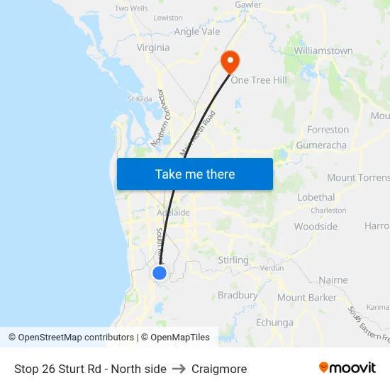 Stop 26 Sturt Rd - North side to Craigmore map