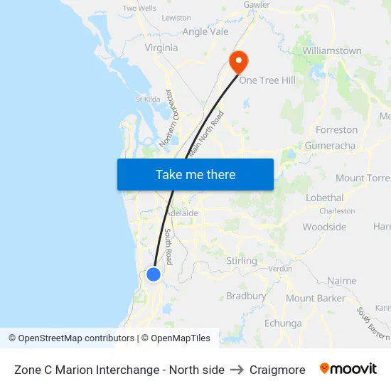 Zone C Marion Interchange - North side to Craigmore map