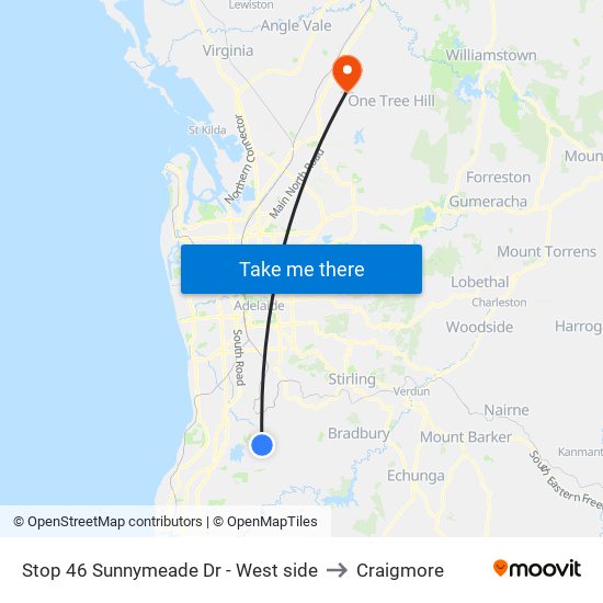 Stop 46 Sunnymeade Dr - West side to Craigmore map